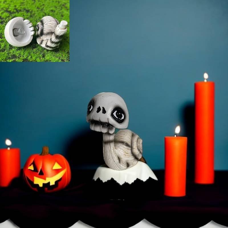 Cute Cartoon Skull Snail Sculpture Halloween Decoration Made Of Durable Resin Material