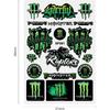 Green Reflective Waterproof Stickers Cool for Motorcycle, Motorcycle Helmet, Skateboard, Car and Dirt Bike Motorcycle Decal
