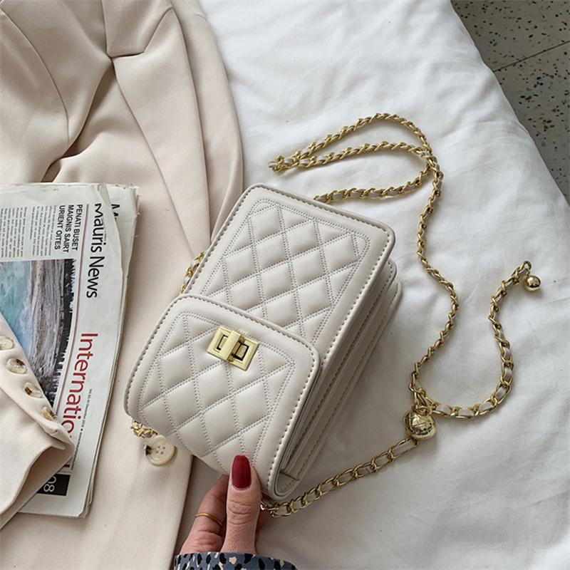 Mobile Phone Bags  Rhombus Chain Shoulder Cross Body Cellphone Sling Bag