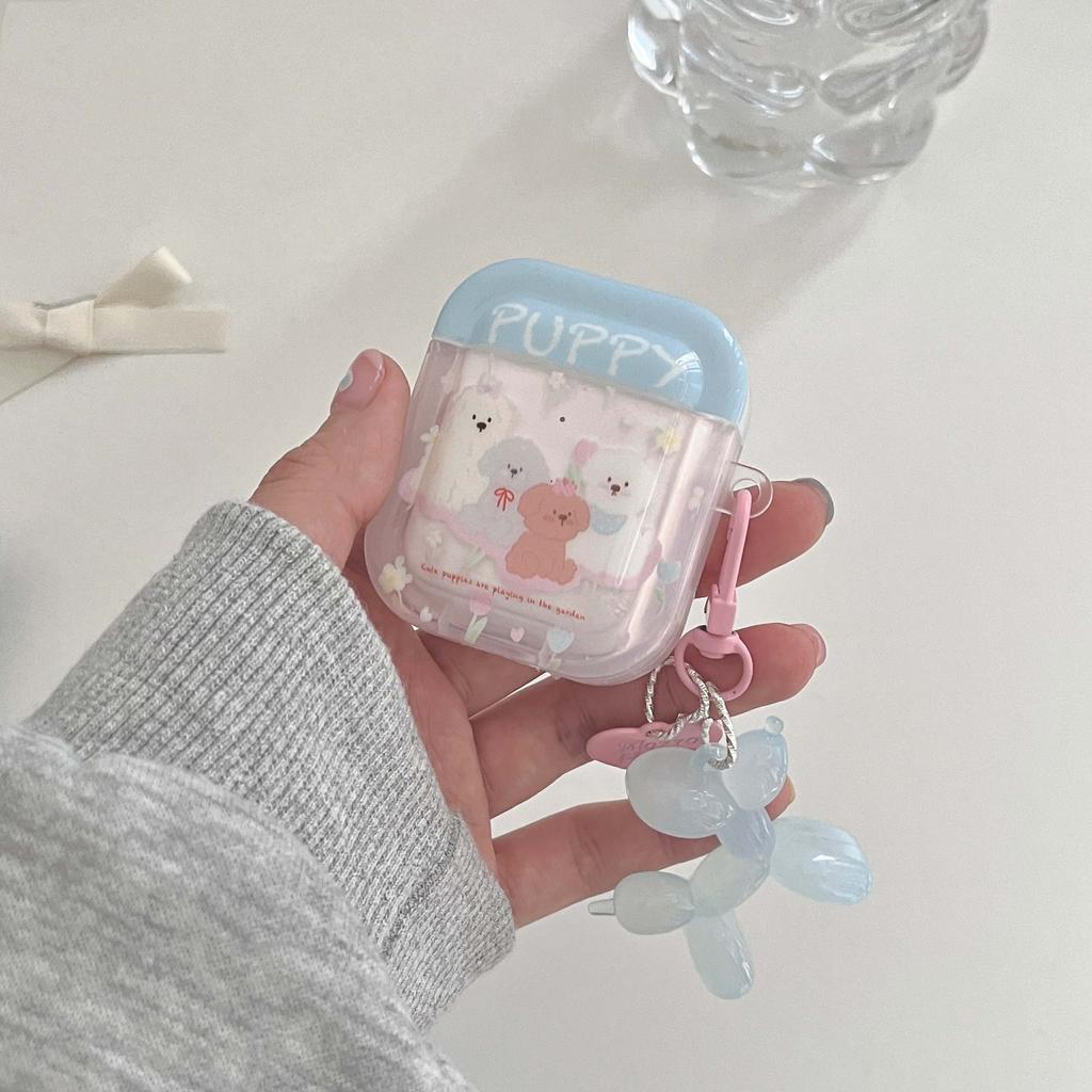 Cartoon Puppy Blue Imd Cute Dog Earphone Case For Apple Airpod 3 Pro 2nd 2 1 Wireless Bluetooth Charging Box Lovely Ins Cover