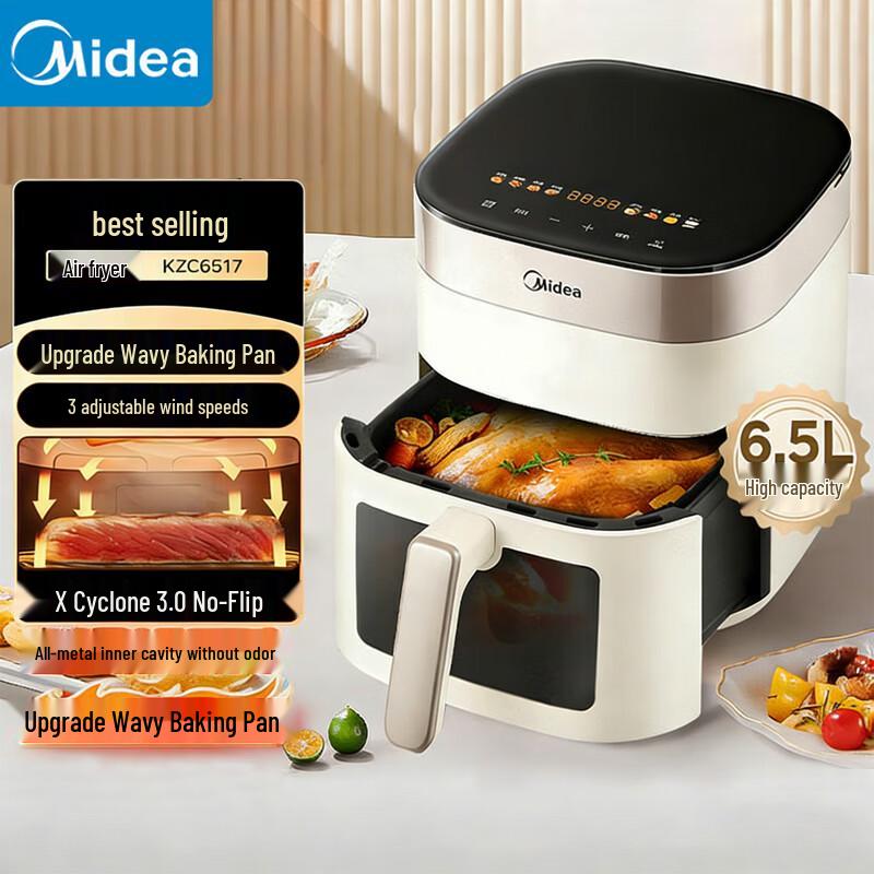 Midea 6.5L Smart Air Fryer Oven with Steam & Visible Window
