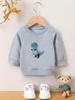 European Size Unique And Stylish Print Pattern,Comfortable And Easy Spring And Autumn Lightweight Sweatshirt for Baby  with a Versatile Round Neck
