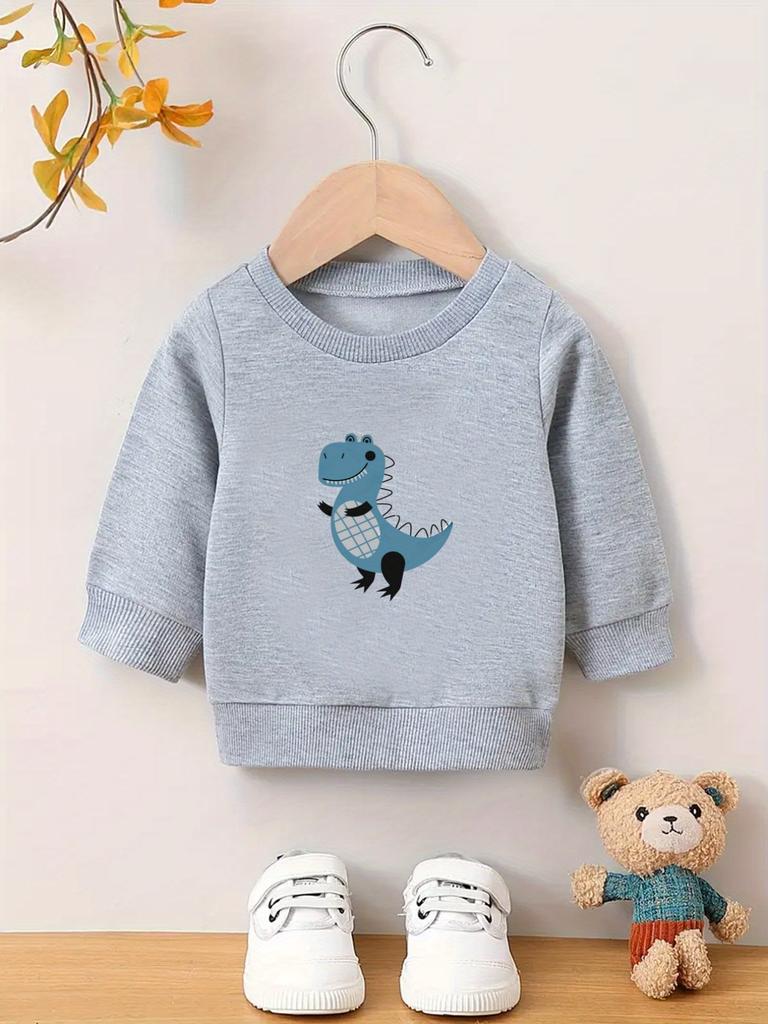 European Size Unique And Stylish Print Pattern,Comfortable And Easy Spring And Autumn Lightweight Sweatshirt for Baby  with a Versatile Round Neck
