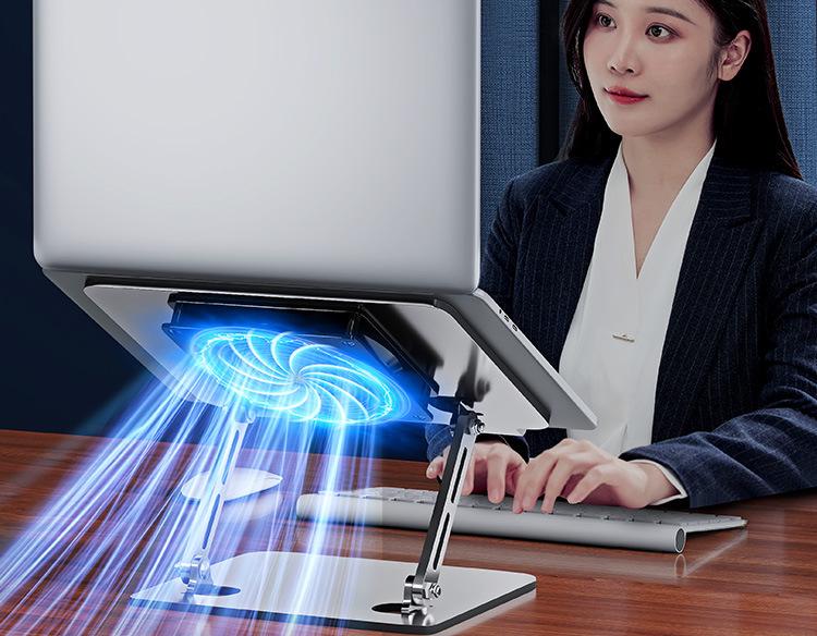 Adjustable Turbo Cooling Laptop Stand: Suspended Carbon Steel Base for Heightened Cooling