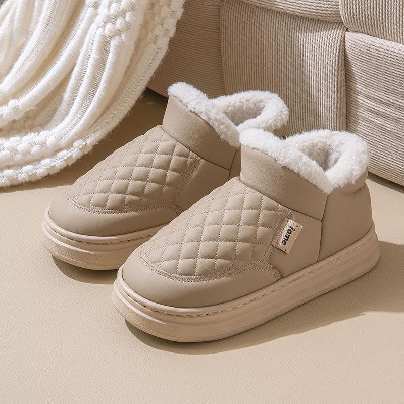 Winter Indoor Waterproof Warm Non-slip Cotton Slippers Winter Women Shoes