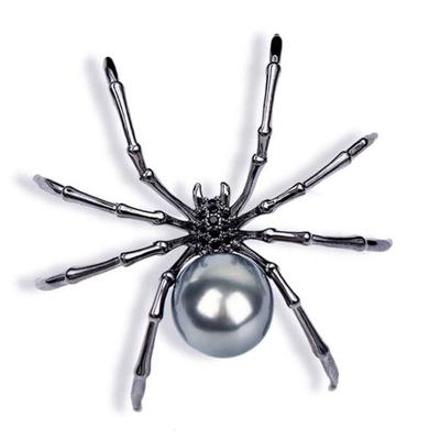 T&T Mode Damen Strass Kunstperle Spinne Brosche Pin Corsage Revers Schmuck Geschenk