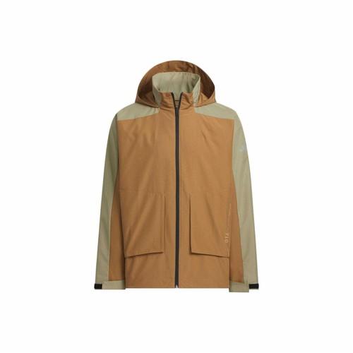 

adidas Brand Logo Water-Repellent Sports Casual Jacket for Men - Desert Brown L коричневый/пустынный
