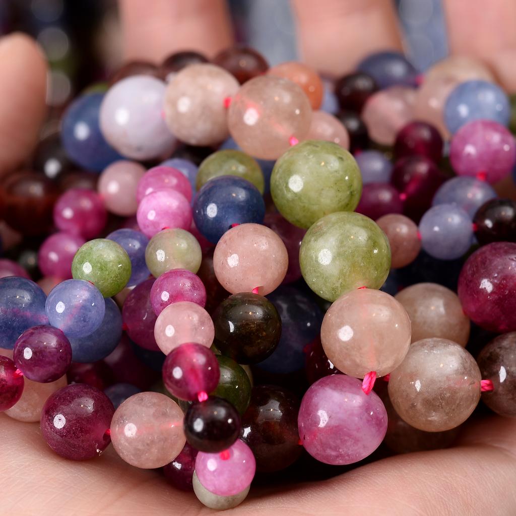 Natural Stone Beads Lava Jaspers Tiger Eye Quartz Agates Round Loose Beads for Jewelry Making DIY Bracelet Accessories 4-12MM