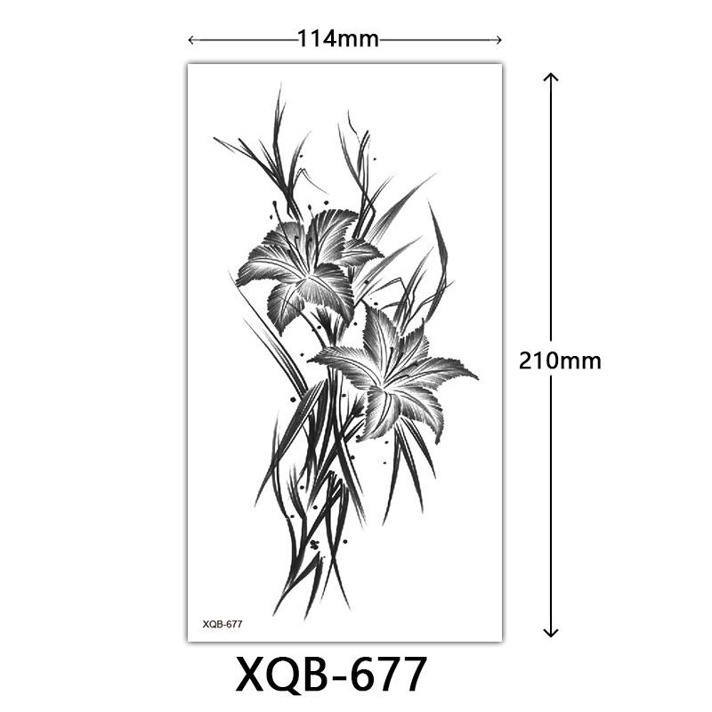 Small Full Arm Tattoo Sticker, Flower Letters, Plain Flower Tattoo Sticker Tattoo