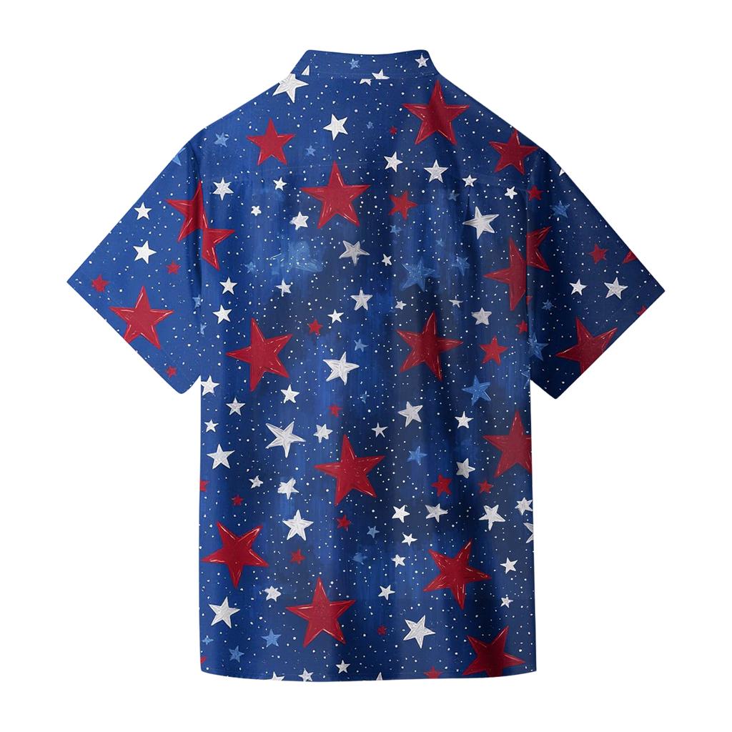 Men's Casual Short-Sleeve Collared Shirt