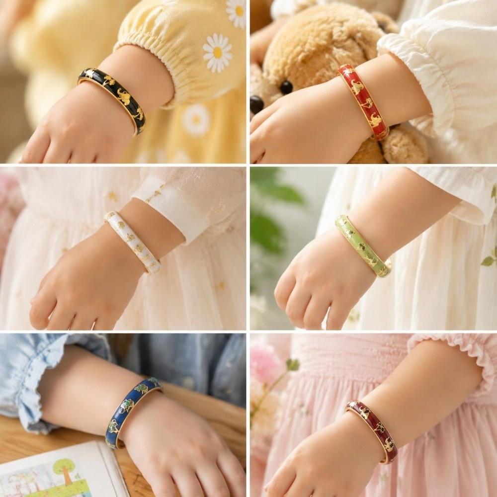 Enamel Butterfly Crystal Bracelet Colorful Children Flower Bangle  Birthday