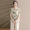 LangSha Women's Cotton Linen Two-Piece Summer Blouse