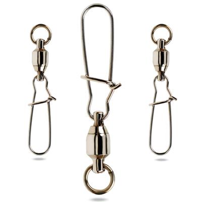 20pcs Fishing Swivel Connector with Duo Lock Snaps Barrel Stainless Steel Fishing Accessories Tackle