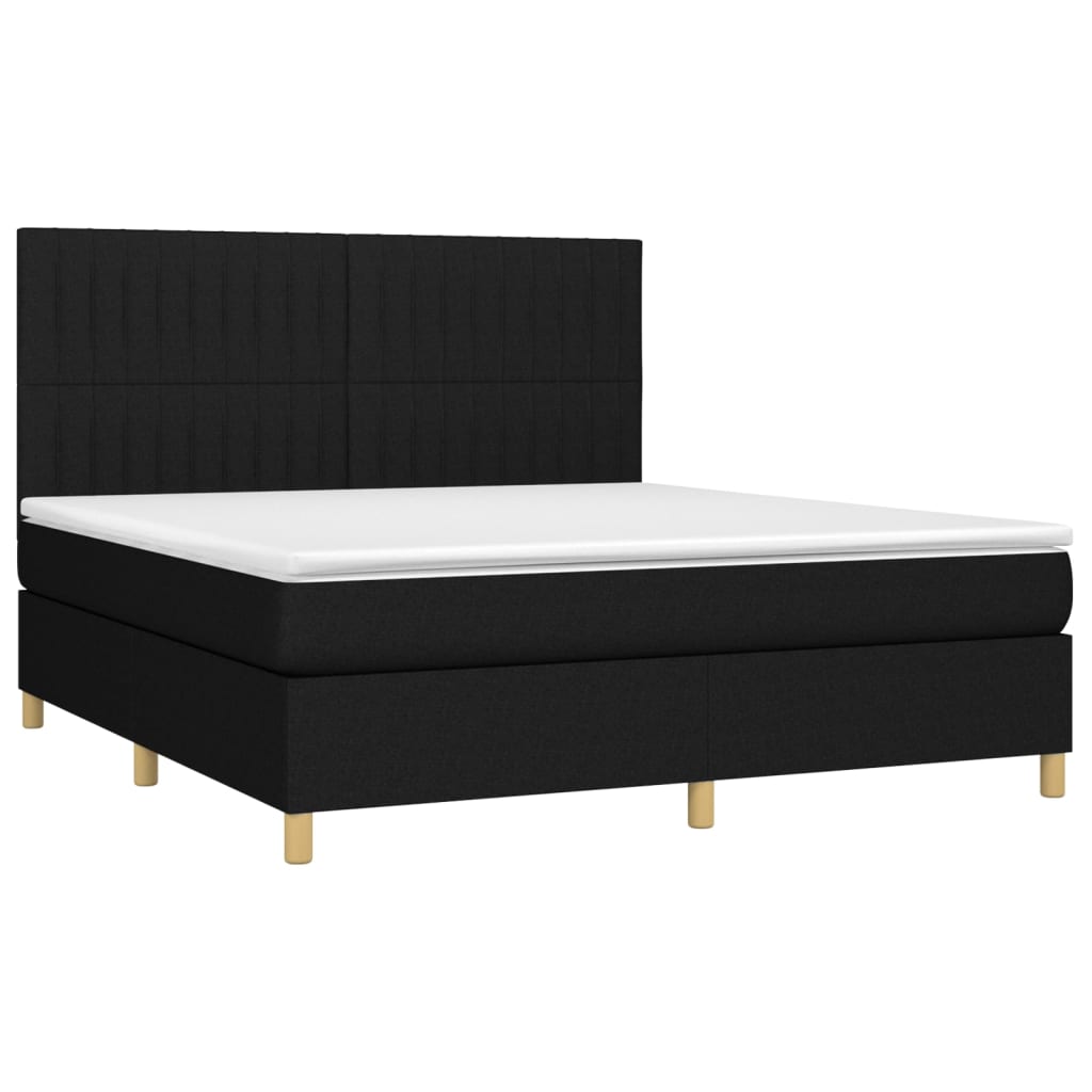 Vidaxl Continental Bed With Mattress, Black, Fabric 160X200 Cm