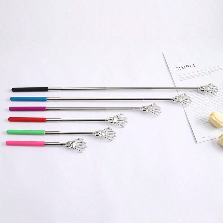 1pcs Extendable Back Scratcher, Stainless Steel Portable Telescopic Rubber Handle Back Scratchers For Thanksgiving, Birthday, Christmas Gifts