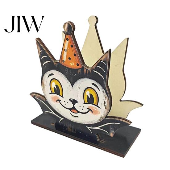 Cartoon Style Ornament Halloween Wooden Napkin Holder, Ghost Mummy Pumpkin Gothic Rustic Dining Table Accessory Tabletop Tissue Dispenser for