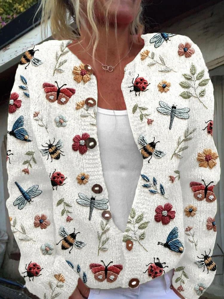 2026 Foreign Trade New 3D Digital Printing Cardigan Knitted Jacket Women's Clothing Early Spring and Autumn Factory Wholesale
