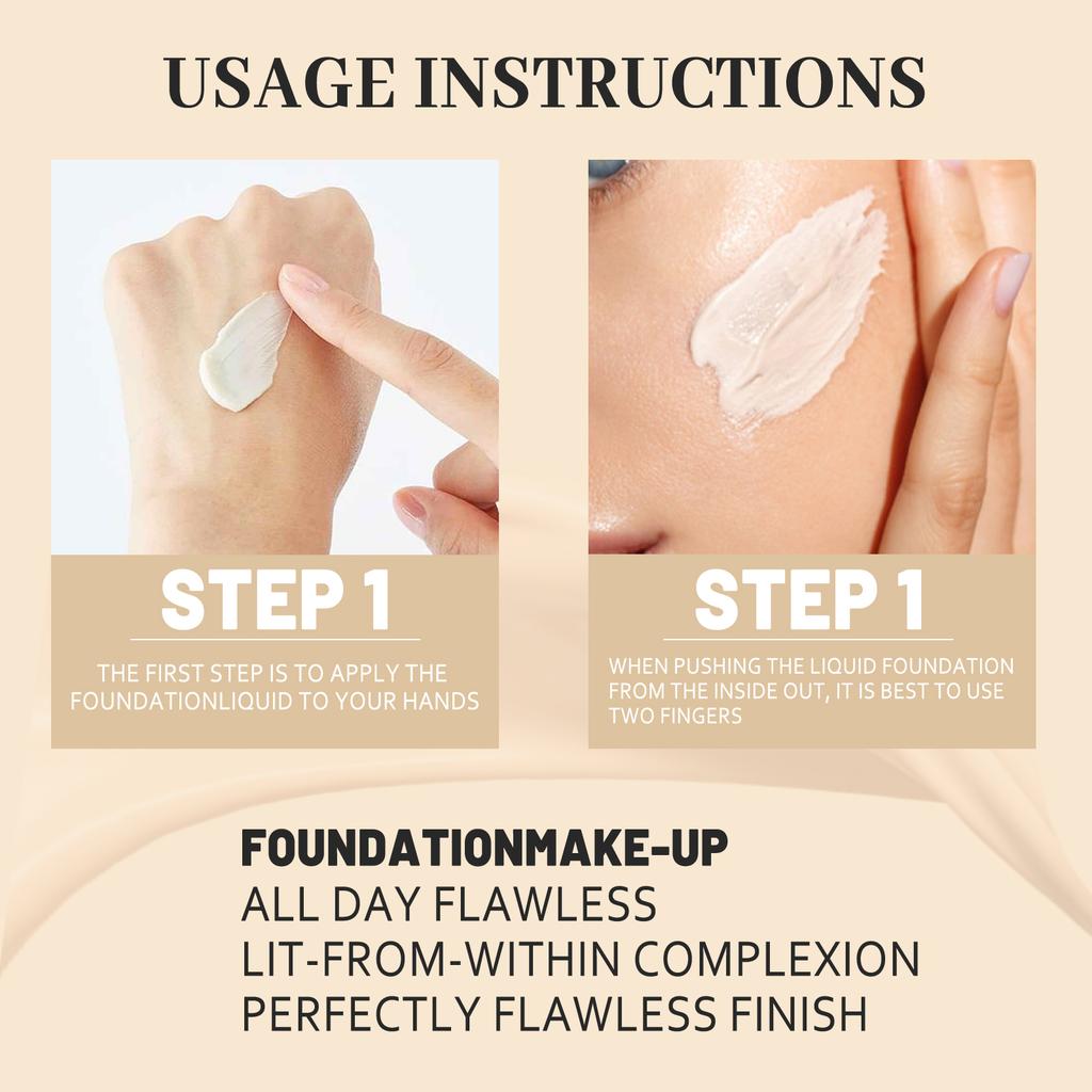 EELHOE Foundation Brightening Skin Nude Concealer Natural Setting Moisturizing Pore-Covering Liquid