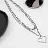 Trendy Japanese Korean Multi-layer Hip Hop Necklace with Heart Pendant