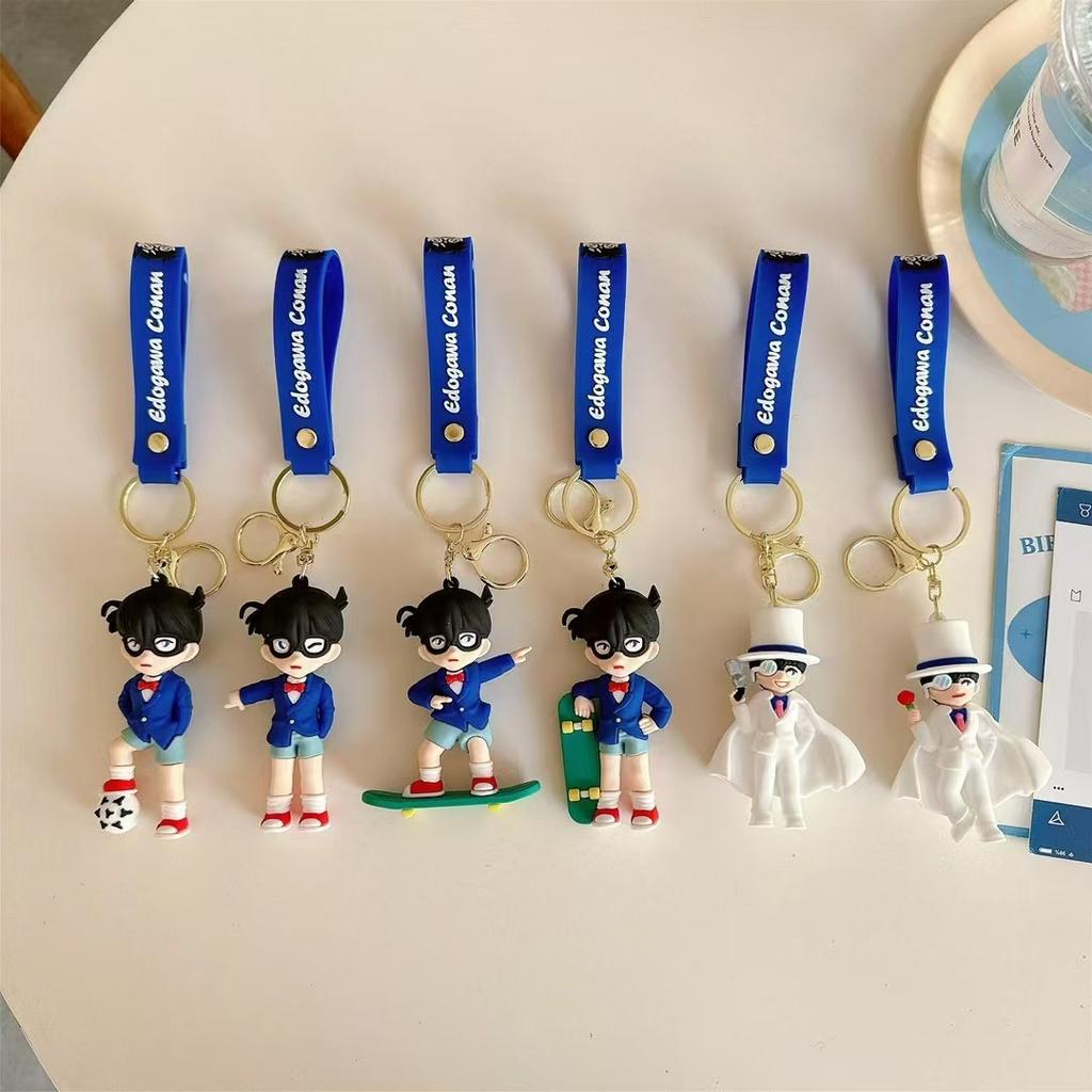 Classic Japanese Anime Cartoon Keychain Doll Conan Bag Car Keychain Gift Wholesale Cute Personalized Gifts Y2k Fashion