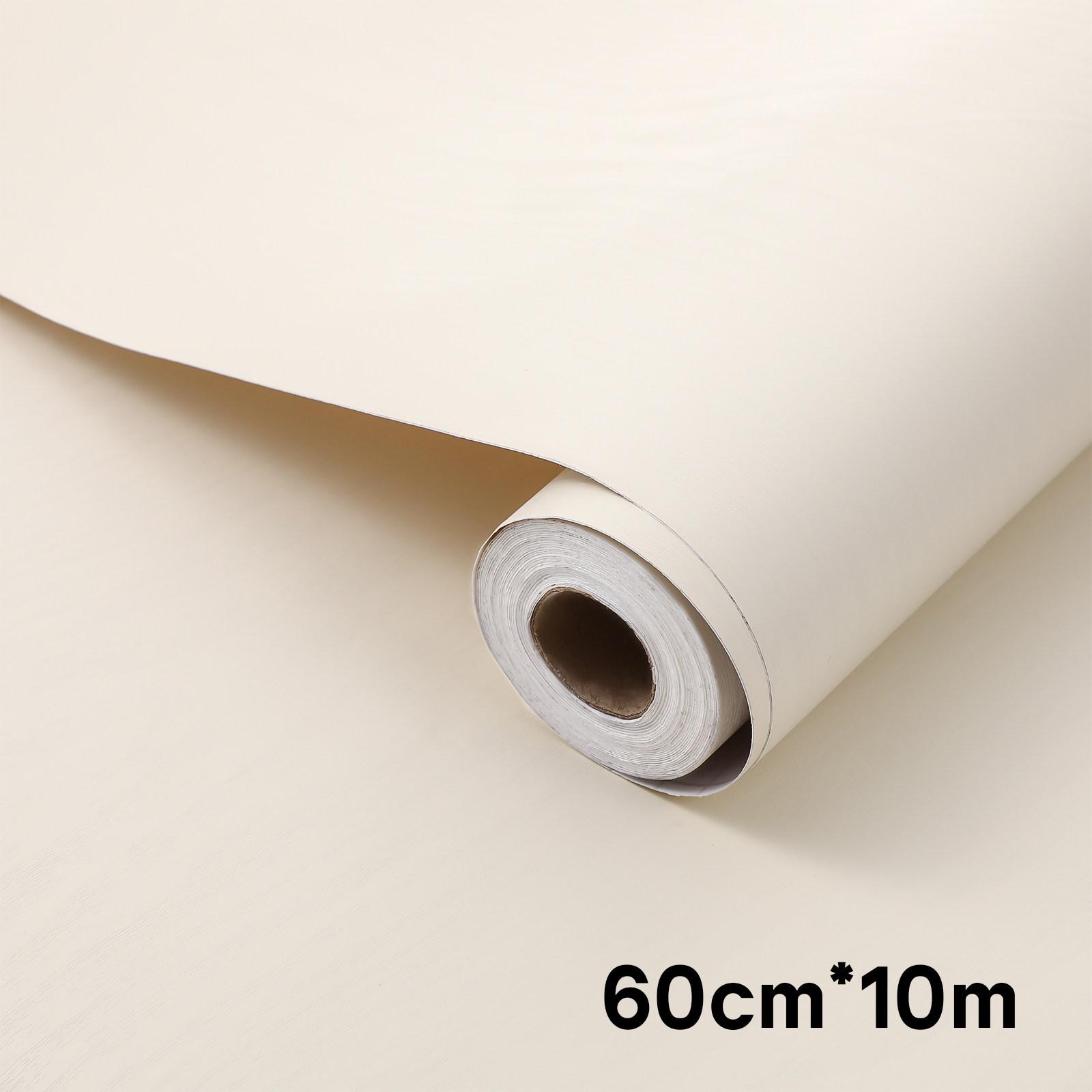 

1 Roll Pure Color Wallpaper Matte Finish Waterproof Self Adhesive Wall Paper For Home Office Decor Peel Stick Wallpaper other бежевий