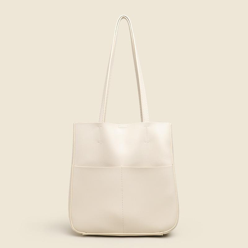 

Soft cowhide shoulder bag generation high sense niche tote underarm bag oem handbag Length 26x Width 8x Height 27cm білий