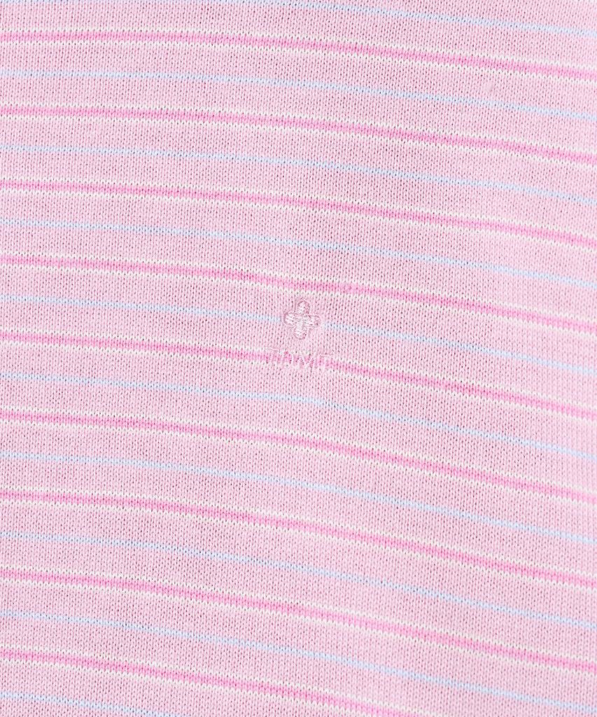 Tudument Stripe Long Sleeve Polo Knit_Pink