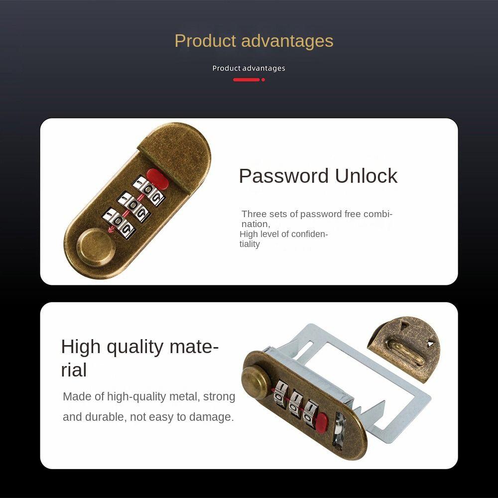 Economic Alloy Notepad Password Lock Waterproof Reusable Briefcase Lock DIY Alloy Lock Luggage