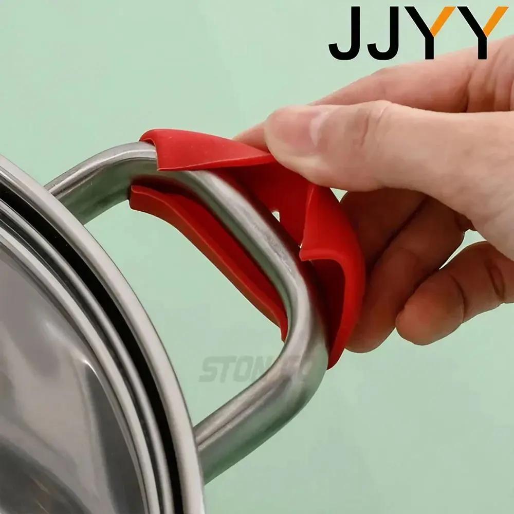 Silikonpannhandtagsskydd Värmeisolerande Halkfri Grythållare Grytform Ångkokare Klämma Köksredskap