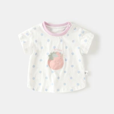 Girls Short-sleeved T-shirt Summer New Foreign Style Baby Half-sleeved Top Summer Small Children's Bottoming Shirt Children's Clothes
