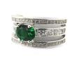 Silver Ring 'Sissi' Green White Silver (rhodium) - 10 Mm