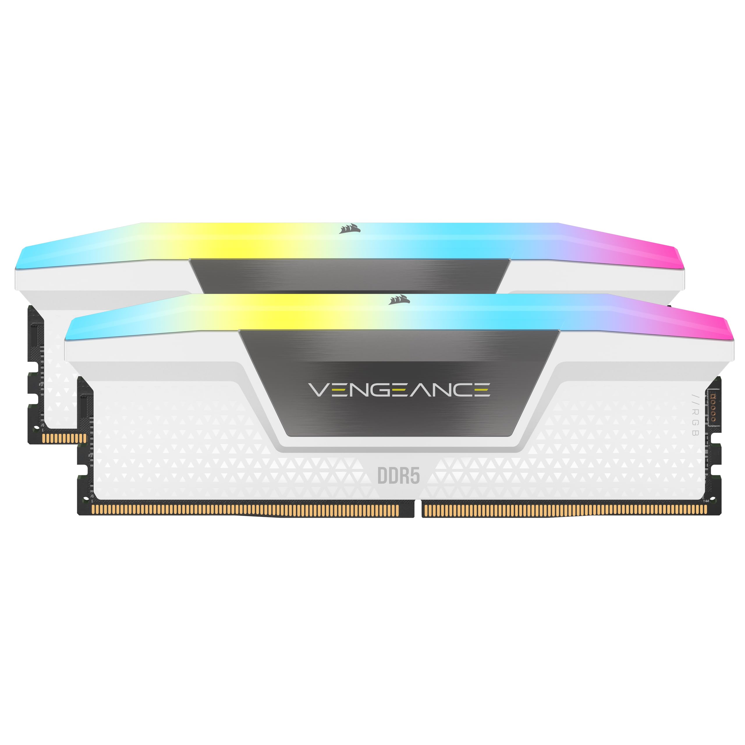 

CORSAIR DDR5-6000MHz Desktop PC Memory VENGEANCE RGB DDR5 Series AMD EXPO & Intel XMP Memory Kit 32GB White [16GB x 2] CMH32GX5M2E6000Z36W