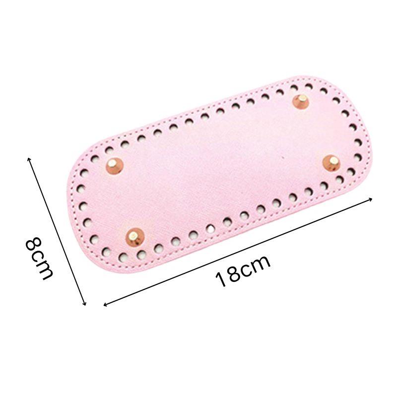 18X8cm Long Bottom For Knitted PU Leather Bag Base High Qualtiy Handbag Bottom With Holes Rivet Crochet Bag Part Accessories