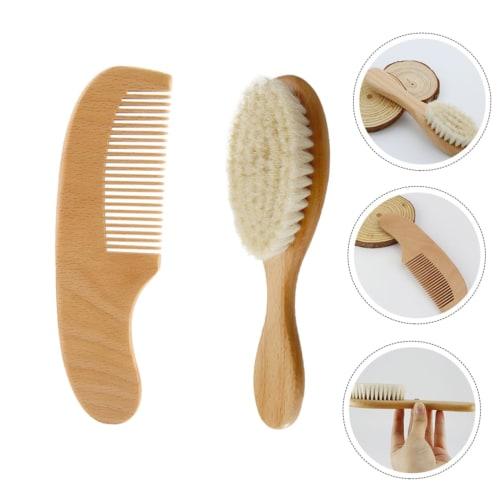 SEWACC 1 Set Toddler/Children's Hair Washing Brush Comb Kit Wooden Comb Wool Brush Set