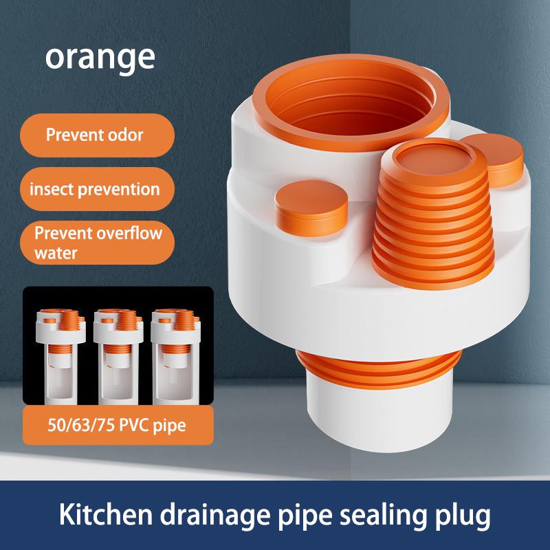 Kitchen Sink Integrated Three-way Drainage Pipe Anti-odor Sealing Plug Water Purifier Anti-odor Diverter