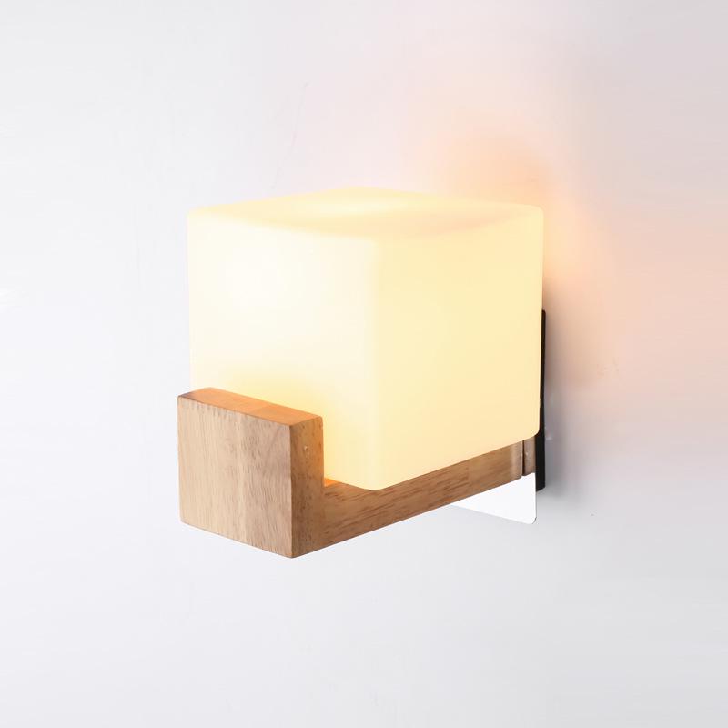 Japanese Minimalist Wooden Wall Lamp for Bedroom, Living Room, or Staircase