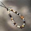 Beaded Phone Strap with Dog Bone and Fish Charm Pendant Durable Portable Phone Chain Accessory for Mobile Devices and Key Holders