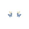 Cercei Dama Butterfly Design Zircon Earrings Gold/Blue Fashion Jewelry Gift