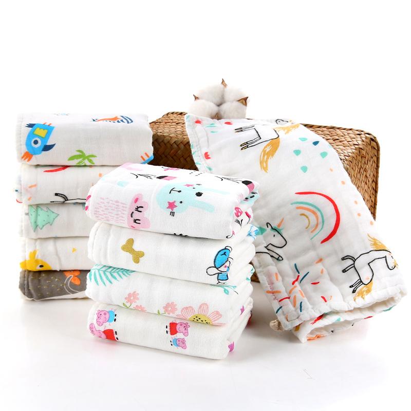 Six-layer gauze face towel hanging towel saliva towel face towel infant printed cotton soft cotton gauze cloth pure cotton soft