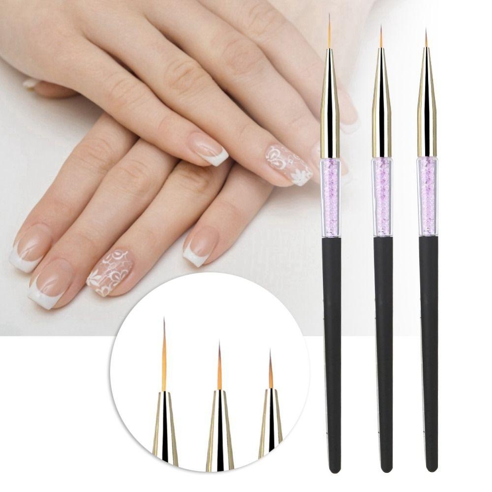 3pcs Delicate Fine Detail Nail Brush Fine Detail Nail Liner Brush Nail Art Design