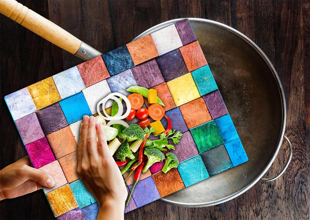 GLASS CUTTING BOARD 52x40 MOSAIC