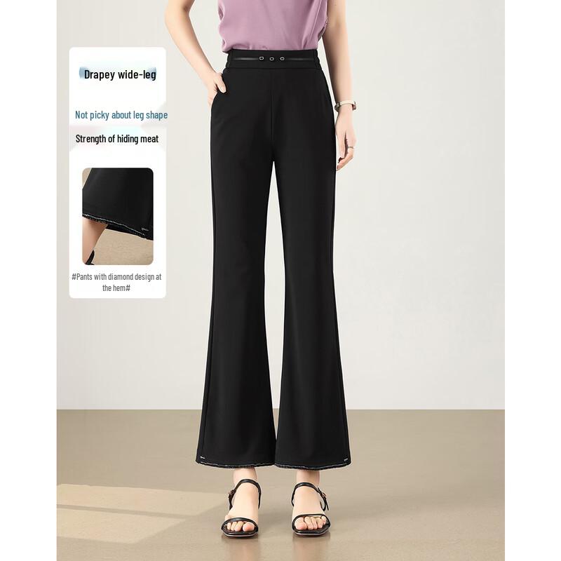 

TERRE BLEUE Fashion Micro-Flare Casual Pants for Women 31