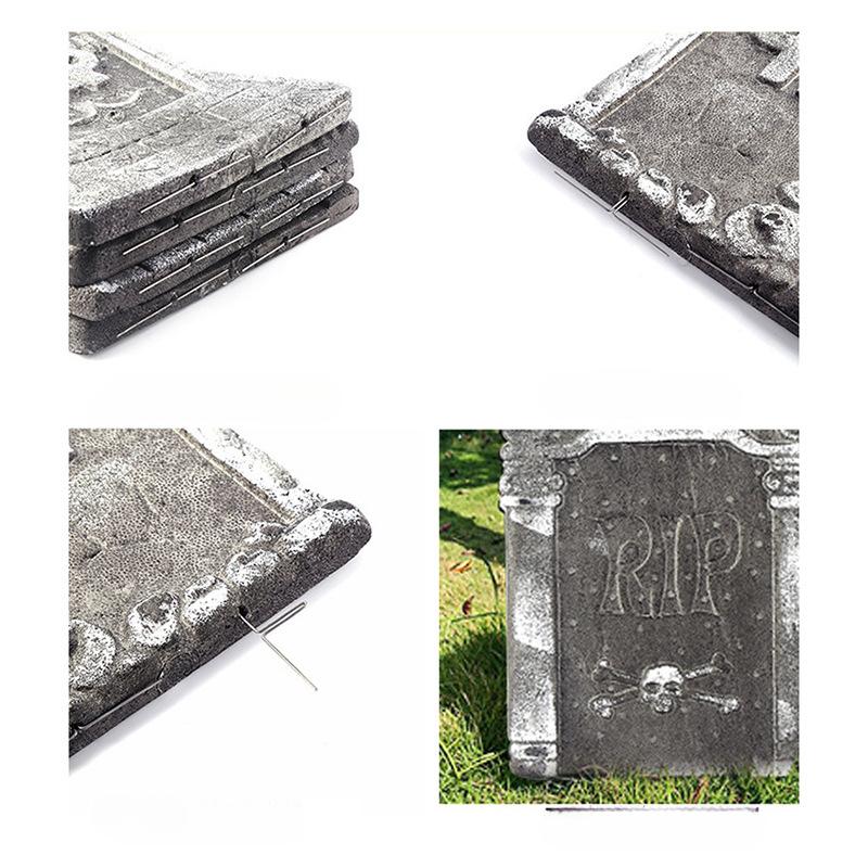 Halloween Decoration Foam Tombstone Haunted House Bar Scenery Environmentally Friendly Skull Tombstone Horror Atmosphere Venue Layout
