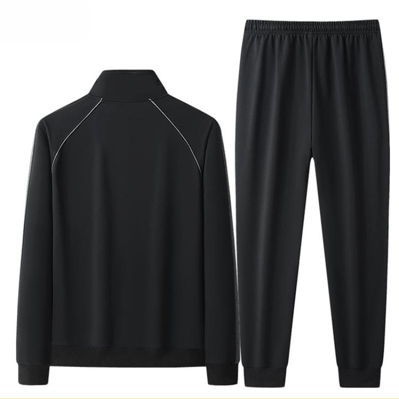 Spring Autumn Men's Tracksuit Cotton Sports Suit Sweatshirt  2-piece Set Middle-Aged And Elderly Casual Cardigan Hoodies Set