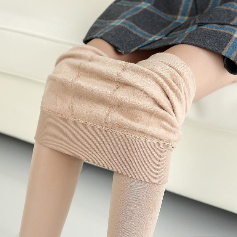 Fleece-Lined Thick Pearl Velvet Footed Leggings - Women's Warm One-Piece Pants for Autumn and Winter