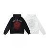 Unisex Streetwear Hoodie With Spiderweb Print Cotton Pullover Fall Casual Wear