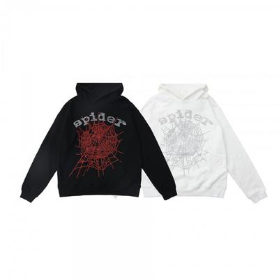 Felpa Streetwear Unisex con Stampa Ragnatela Cotone Pullover Autunno Abbigliamento Casual