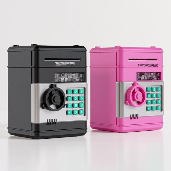 Mini ATM Piggy Bank with Password, Auto-Roll Money Saving Box, Electronic Coin Cash ATM Machine, Birthday Gift for Boys Girls