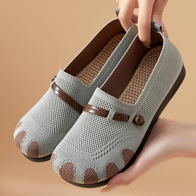 New Style of Flying Woven Shoes Flat and Shallow Toe Casual Shoes One-foot Soft Sole Women's Shoes