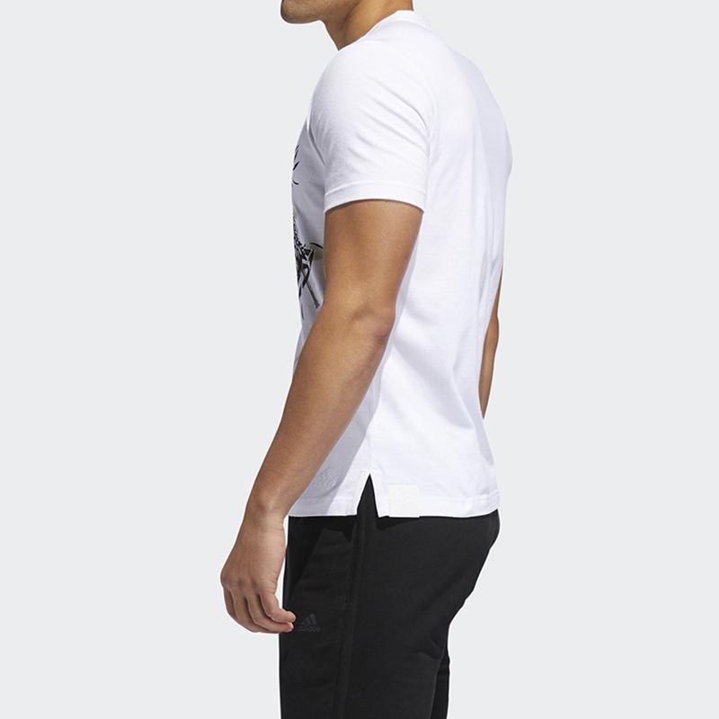 adidas Flying Bird Print Crew Neck Training T-Shirt Men Tops White FT2753